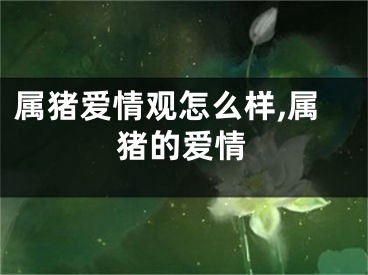 属猪爱情观怎么样,属猪的爱情