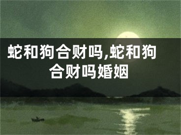 蛇和狗合财吗,蛇和狗合财吗婚姻