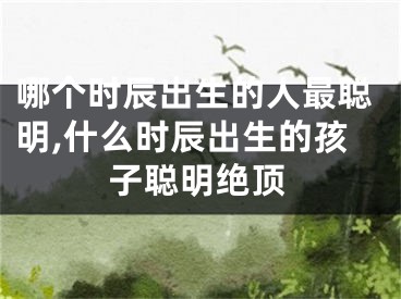 哪个时辰出生的人最聪明,什么时辰出生的孩子聪明绝顶