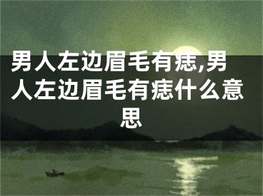 男人左边眉毛有痣,男人左边眉毛有痣什么意思