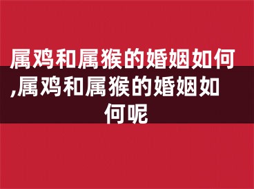 属鸡和属猴的婚姻如何,属鸡和属猴的婚姻如何呢