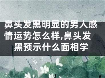 鼻头发黑明显的男人感情运势怎么样,鼻头发黑预示什么面相学