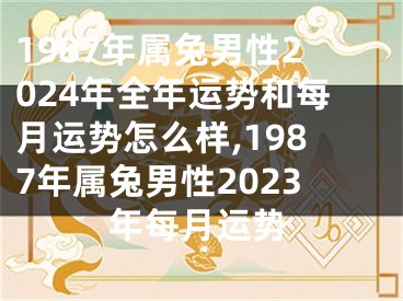 1987年属兔男性2024年全年运势和每月运势怎么样,1987年属兔男性2023年每月运势