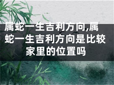 属蛇一生吉利方向,属蛇一生吉利方向是比较家里的位置吗