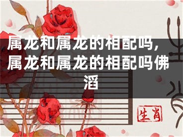 属龙和属龙的相配吗,属龙和属龙的相配吗佛滔