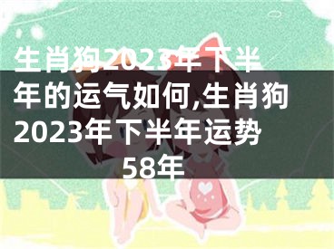 生肖狗2023年下半年的运气如何,生肖狗2023年下半年运势58年