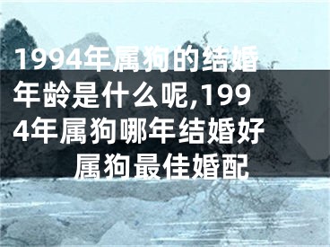 1994年属狗的结婚年龄是什么呢,1994年属狗哪年结婚好 属狗最佳婚配