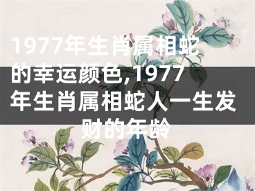 1977年生肖属相蛇的幸运颜色,1977年生肖属相蛇人一生发财的年龄