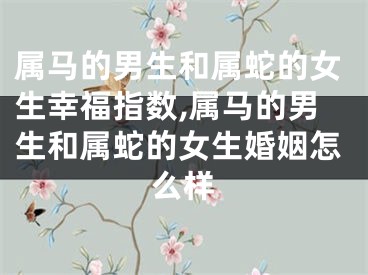 属马的男生和属蛇的女生幸福指数,属马的男生和属蛇的女生婚姻怎么样