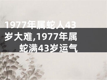 1977年属蛇人43岁大难,1977年属蛇满43岁运气