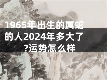 1965年出生的属蛇的人2024年多大了?运势怎么样