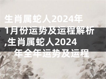 生肖属蛇人2024年1月份运势及运程解析,生肖属蛇人2024年全年运势及运程