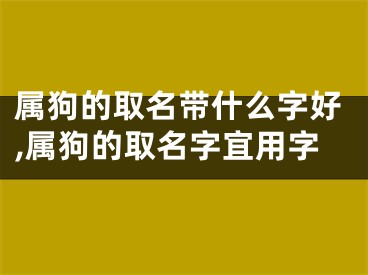 属狗的取名带什么字好,属狗的取名字宜用字