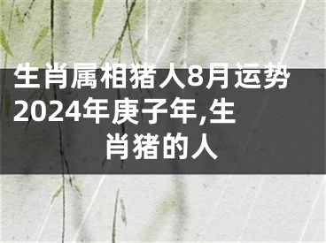 生肖属相猪人8月运势2024年庚子年,生肖猪的人