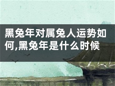 黑兔年对属兔人运势如何,黑兔年是什么时候