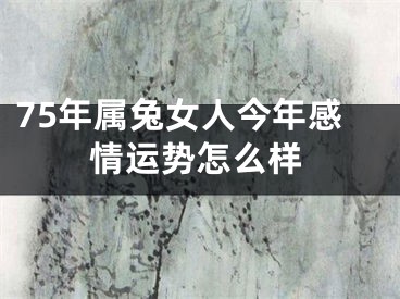 75年属兔女人今年感情运势怎么样