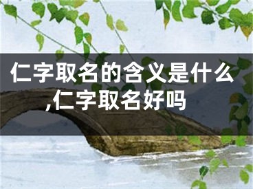 仁字取名的含义是什么,仁字取名好吗