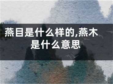 燕目是什么样的,燕木是什么意思