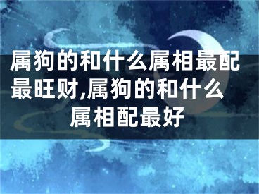 属狗的和什么属相最配最旺财,属狗的和什么属相配最好