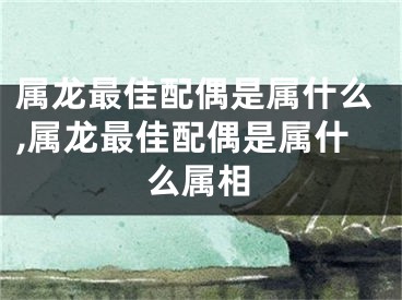 属龙最佳配偶是属什么,属龙最佳配偶是属什么属相