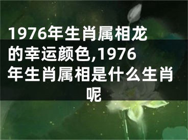 1976年生肖属相龙的幸运颜色,1976年生肖属相是什么生肖呢