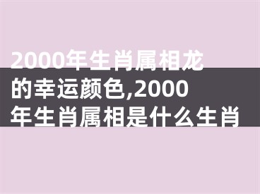 2000年生肖属相龙的幸运颜色,2000年生肖属相是什么生肖