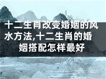 十二生肖改变婚姻的风水方法,十二生肖的婚姻搭配怎样最好