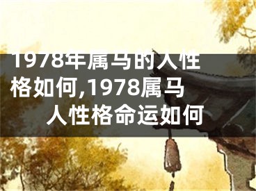 1978年属马的人性格如何,1978属马人性格命运如何