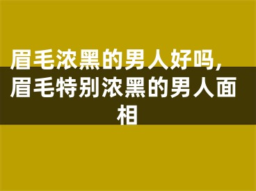 眉毛浓黑的男人好吗,眉毛特别浓黑的男人面相