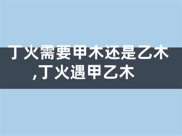 丁火需要甲木还是乙木,丁火遇甲乙木