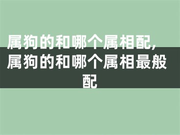 属狗的和哪个属相配,属狗的和哪个属相最般配