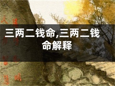 三两二钱命,三两二钱命解释