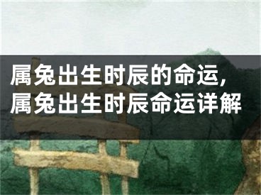 属兔出生时辰的命运,属兔出生时辰命运详解