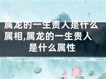 属龙的一生贵人是什么属相,属龙的一生贵人是什么属性