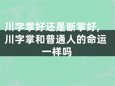 川字掌好还是断掌好,川字掌和普通人的命运一样吗