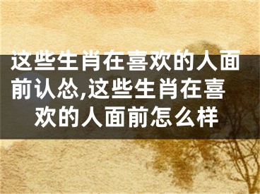 这些生肖在喜欢的人面前认怂,这些生肖在喜欢的人面前怎么样