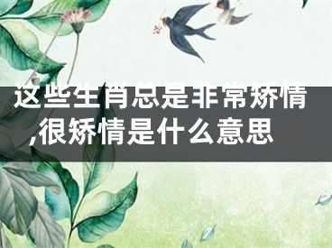 这些生肖总是非常矫情,很矫情是什么意思