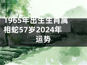 1965年出生生肖属相蛇57岁2024年运势