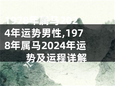 1978年属马2024年运势男性,1978年属马2024年运势及运程详解