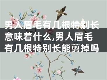 男人眉毛有几根特别长意味着什么,男人眉毛有几根特别长能剪掉吗