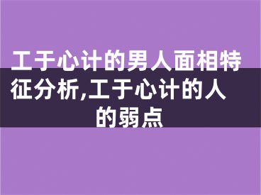 工于心计的男人面相特征分析,工于心计的人的弱点