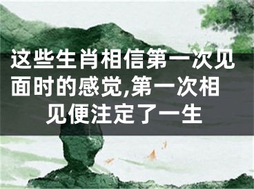 这些生肖相信第一次见面时的感觉,第一次相见便注定了一生