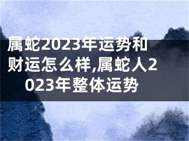 属蛇2023年运势和财运怎么样,属蛇人2023年整体运势