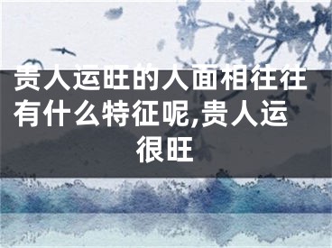 贵人运旺的人面相往往有什么特征呢,贵人运很旺