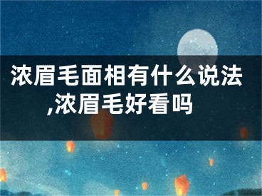 浓眉毛面相有什么说法,浓眉毛好看吗