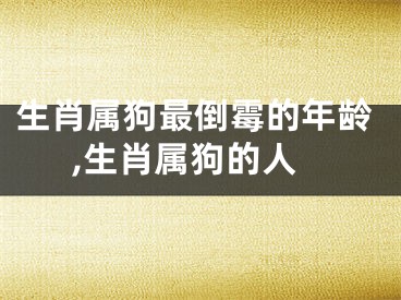 生肖属狗最倒霉的年龄,生肖属狗的人