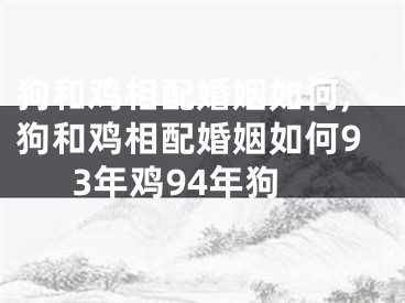 狗和鸡相配婚姻如何,狗和鸡相配婚姻如何93年鸡94年狗