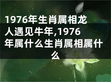 1976年生肖属相龙人遇见牛年,1976年属什么生肖属相属什么