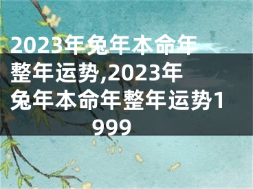 2023年兔年本命年整年运势,2023年兔年本命年整年运势1999