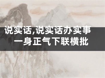 说实话,说实话办实事一身正气下联横批